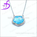 925 silver man-made opal necklace silver hot sale jewelry